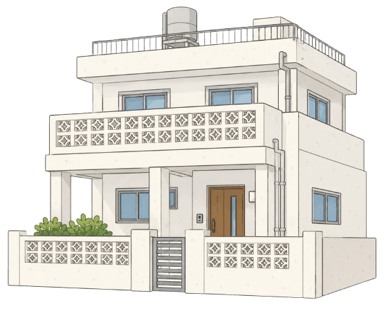 外壁塗装・防水工事のイメージイラスト