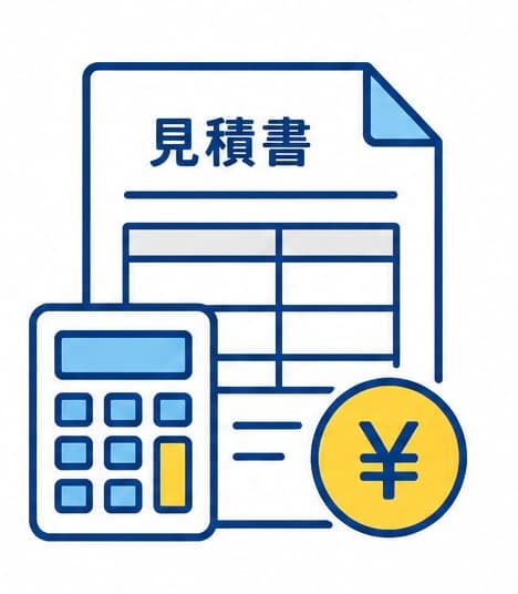 足場をまとめてコストを抑えるイラスト