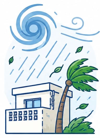 台風・豪雨のイラスト
