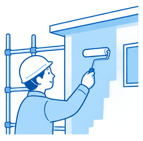 職人が施工しているイラスト